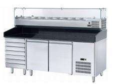 Contador de acero inoxidable comercial Chilier de la pizza del congelador de la preparación de la pizza de la pasta