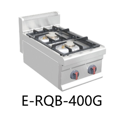Estufa doble de la gama de gas de la hornilla del restaurante de E-RQB-400G de la cocina de la encimera comercial del equipo