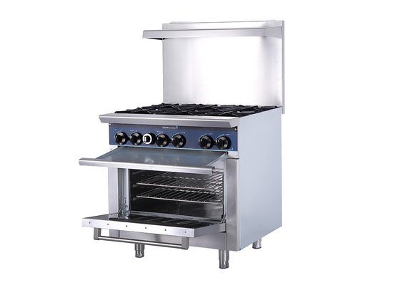 Hornilla 14,6 del equipo 36-Inch 6-Open de la cocina del restaurante de Gkw con el horno