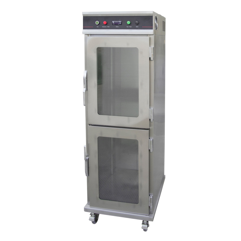 Puerta comercial 2-Glass del carro más caliente eléctrico de E-DBW-12B-21E 24 carros del calientaplatos de las capas