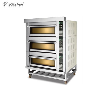 Horno eléctrico de acero inoxidable de la máquina del pan de 3 bandejas de las cubiertas 6
